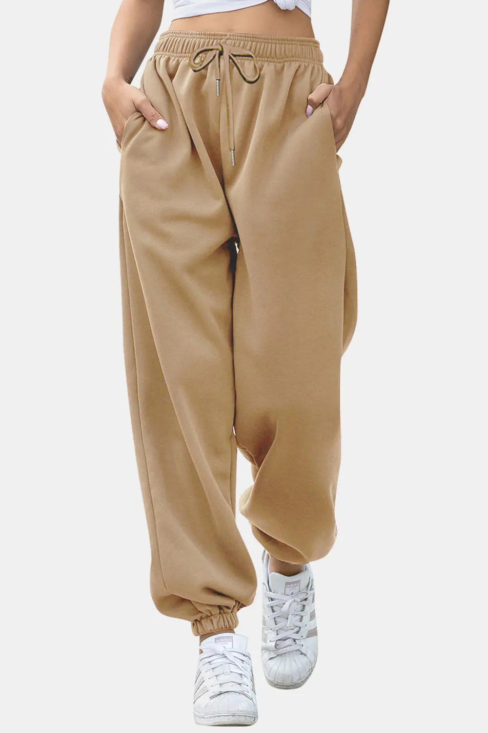Elastic Waist Joggers with Pockets, image 19