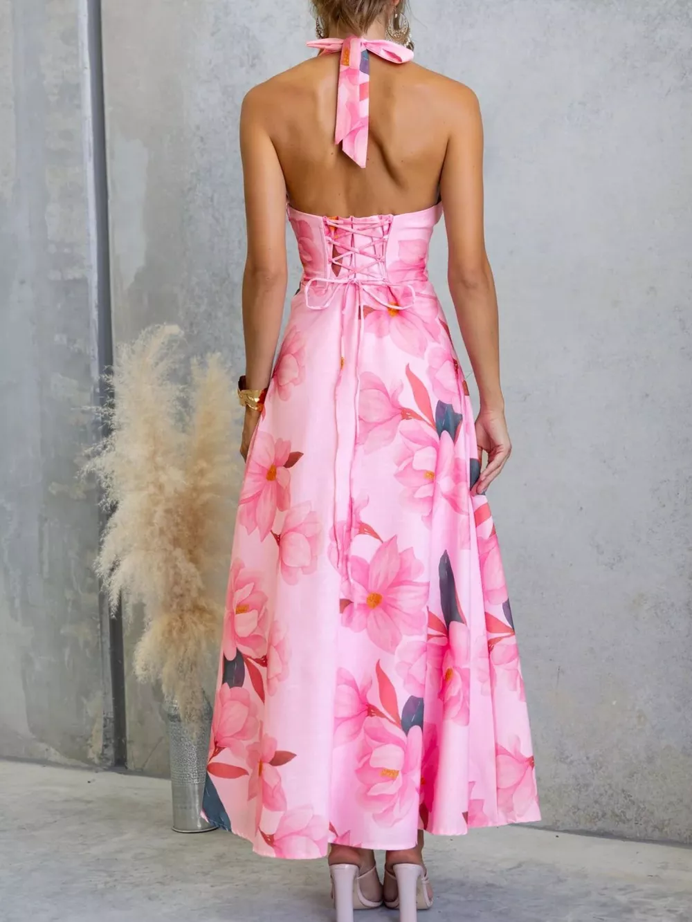 Floral Print Halter Neck Maxi Dress, image 13