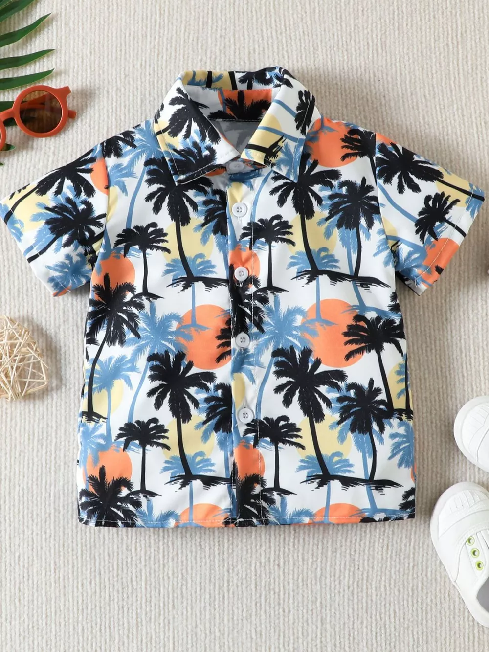 Children's Tropical Print Shirt and Shorts Set, image 8