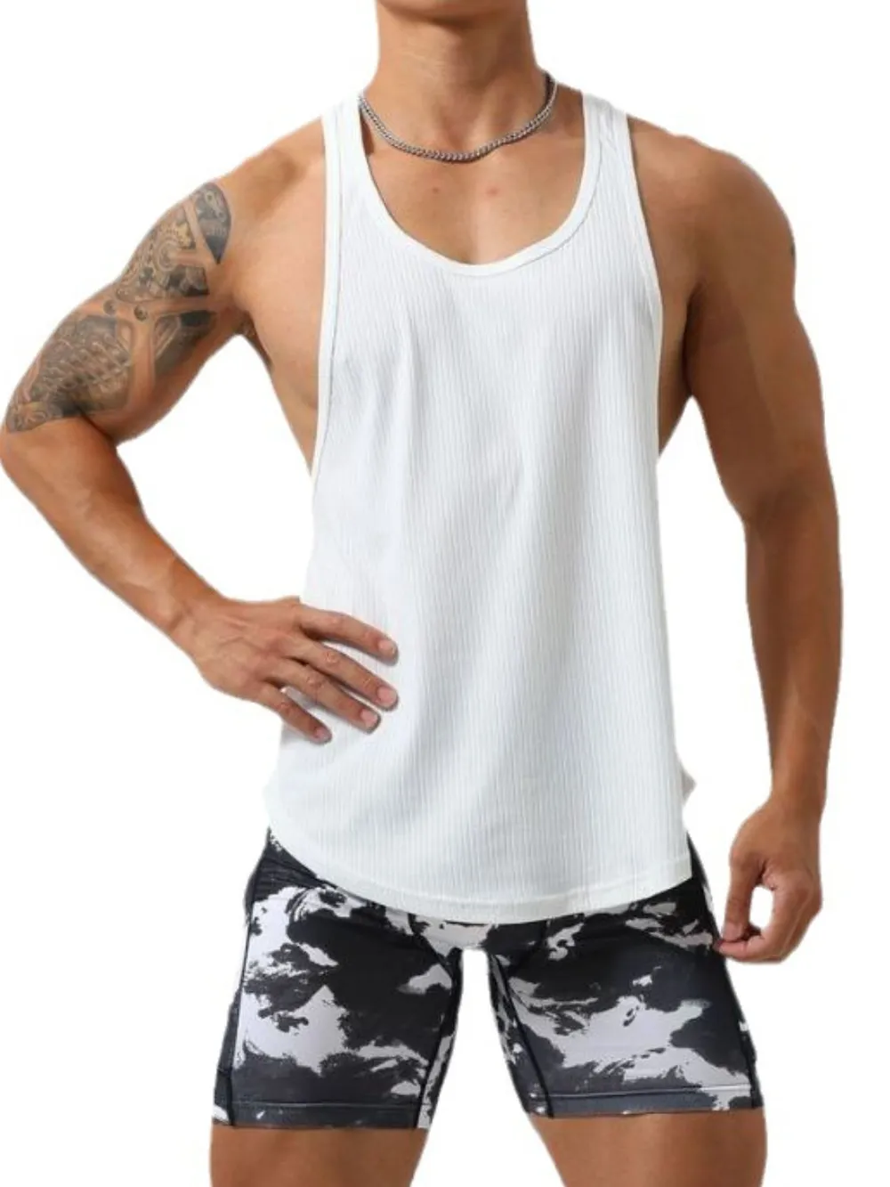 Men's Plus Size Round Neck Wide Strap Tank, image 6