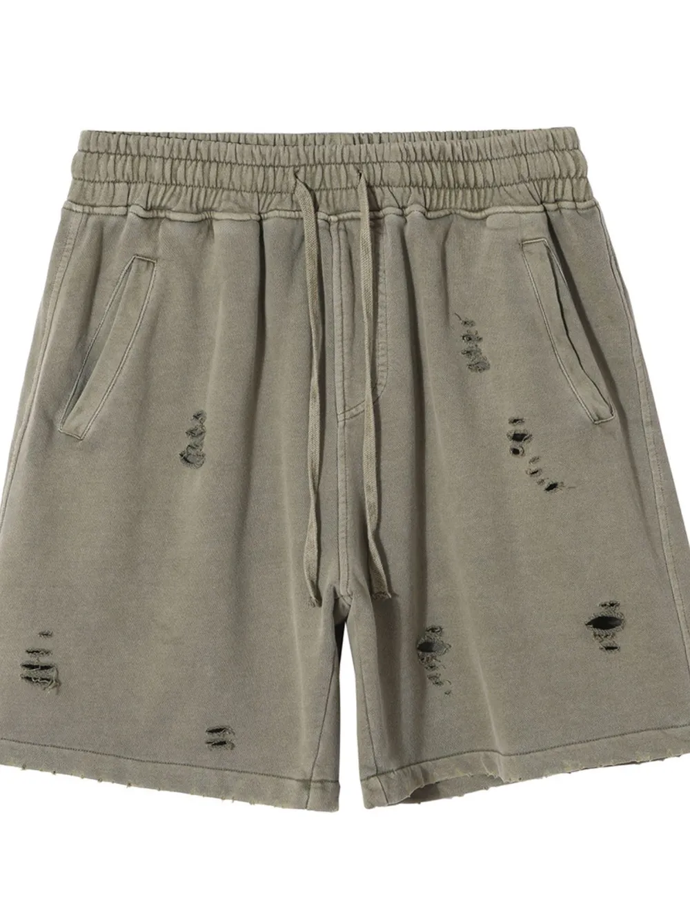 Men's Distressed Drawstring Shorts, image 6