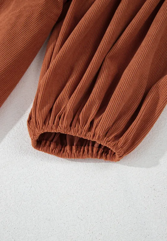 Corduroy Quarter Snap Three-Quarter Sleeve Dress, image 9