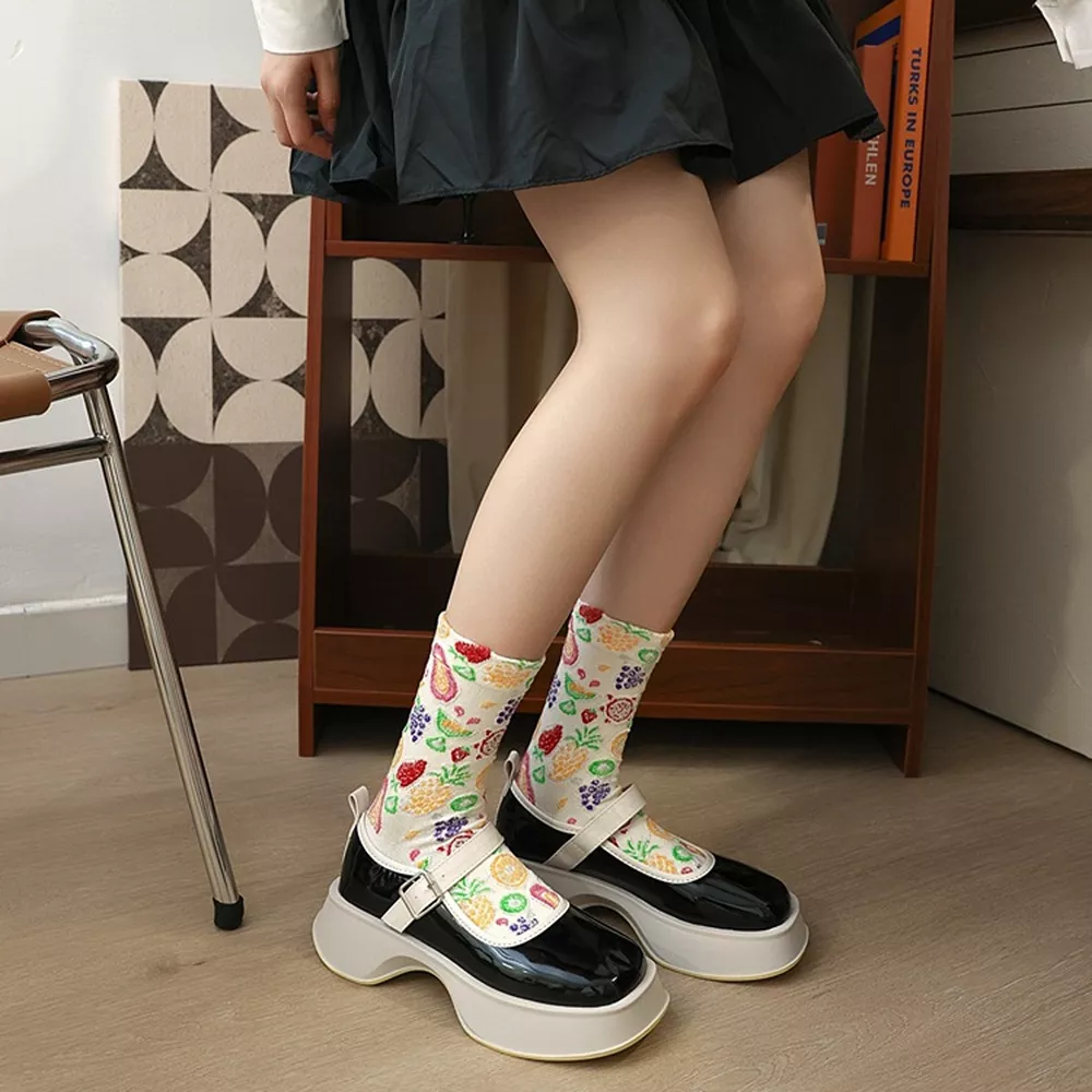 Fruit Pattern Crew Socks, image 10
