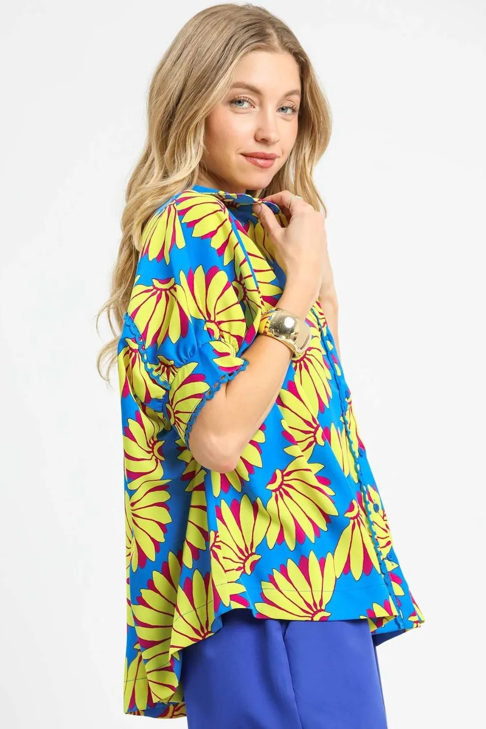 Printed Button-Up Relaxed Shirt, image 2