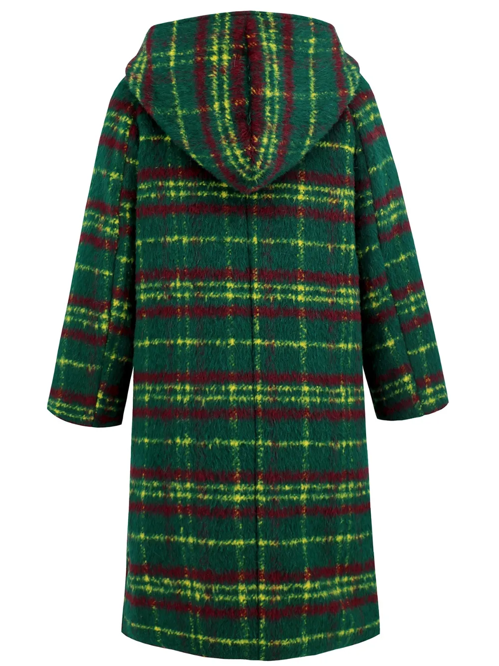 Plaid Long Sleeve Hooded Coat with Pockets, image 9