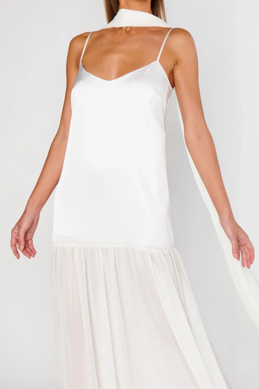 Adjustable Strap Maxi Cami Dress with Scarf, image 2