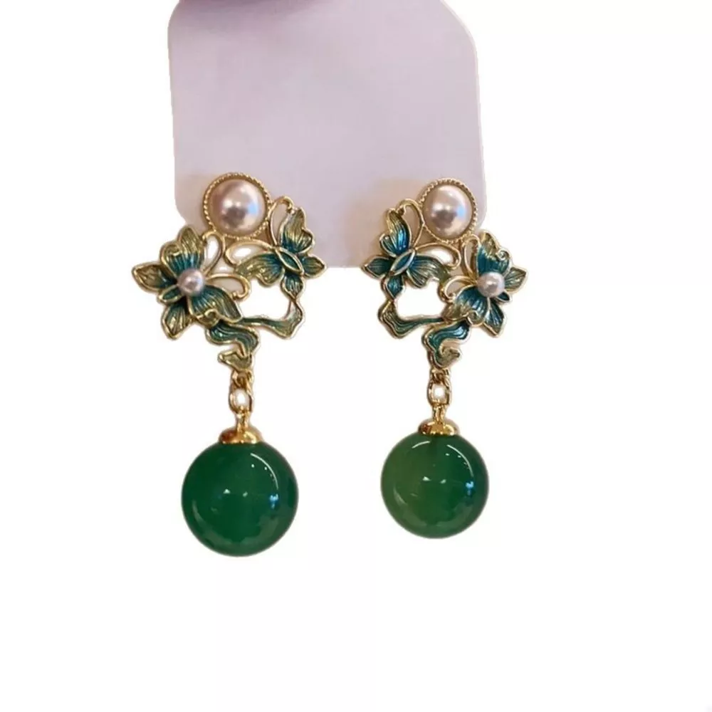 Butterfly Pearl Drop Earrings, image 3