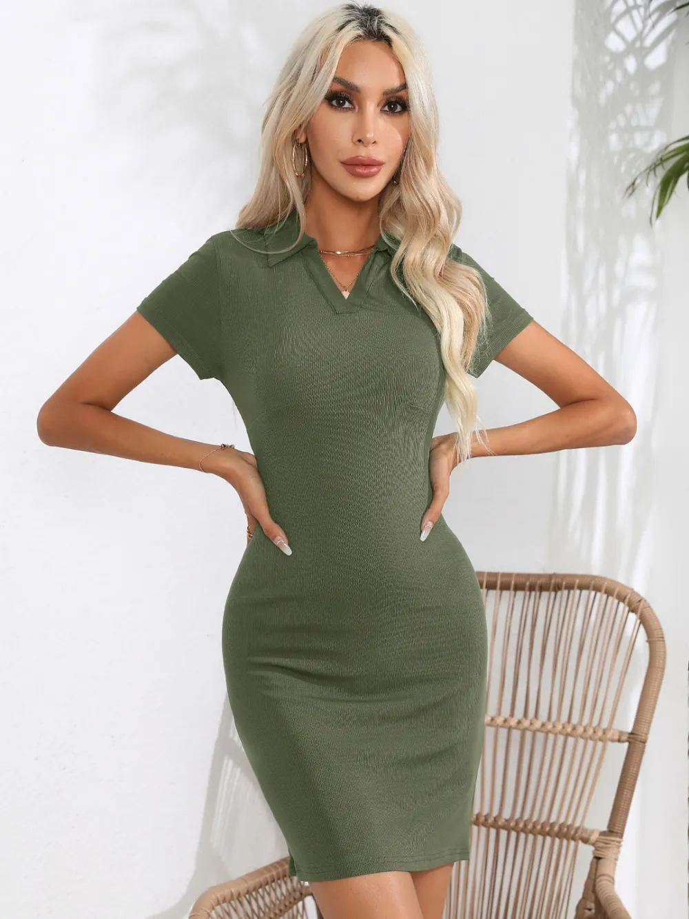 Johnny Collar Short Sleeve Mini Dress, image 8