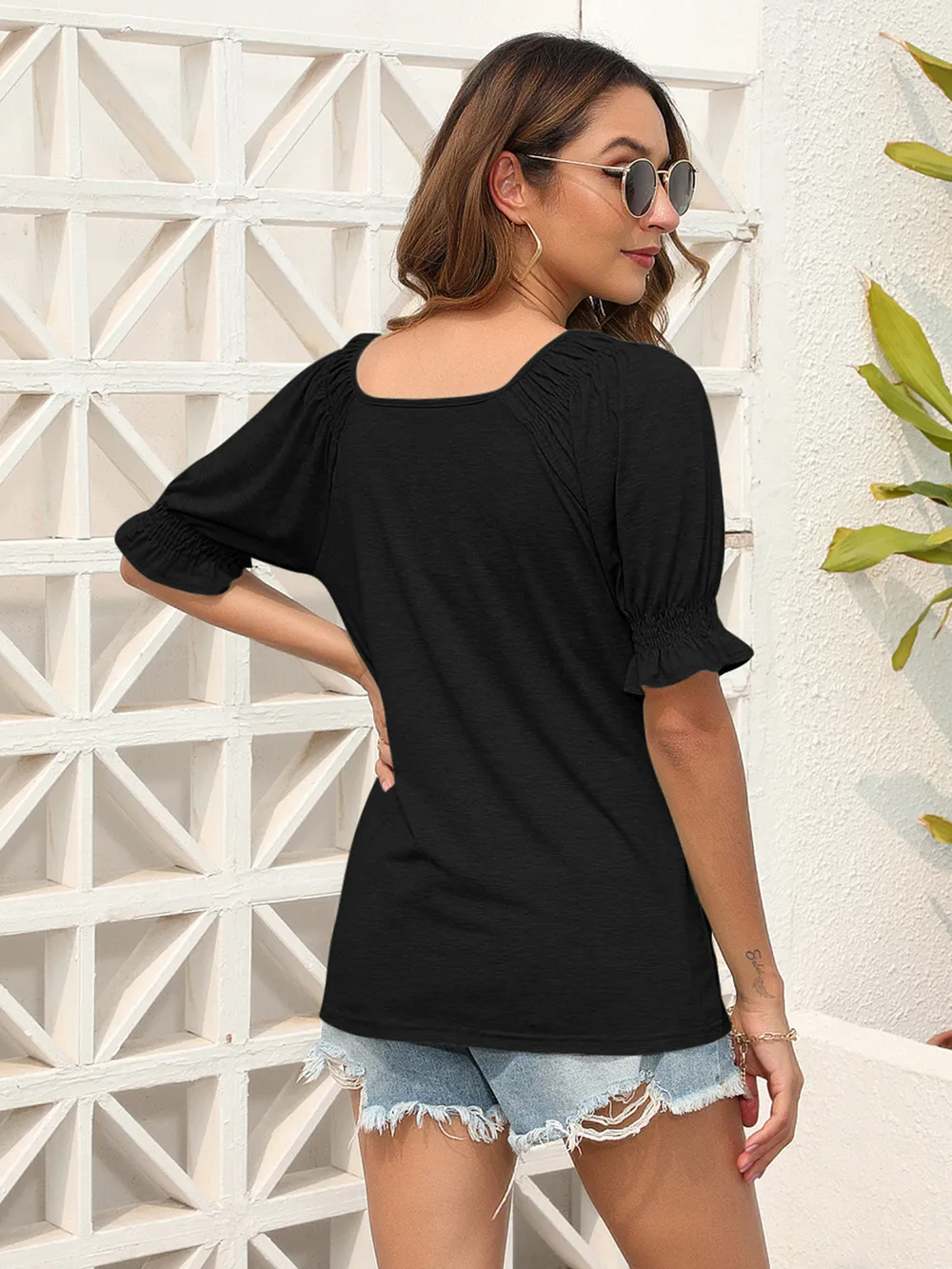 Ruched Short Sleeve Blouse, image 6