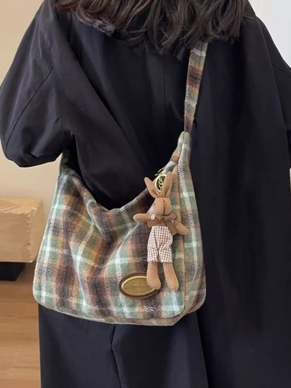 Plaid Pattern Shoulder Crossbody Bag, image 8