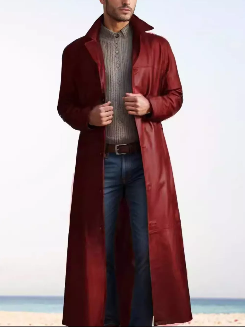 Men's Full Size Button Up Long Sleeve Longline Jacket Plus Size, image 10