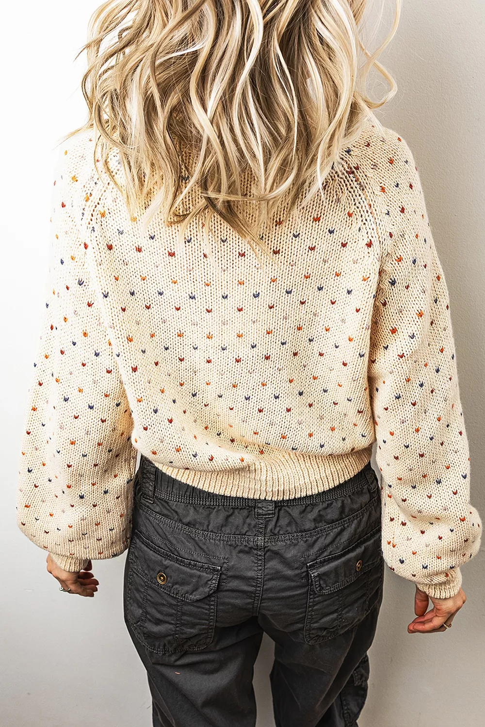 Geometric Print Button Front Long Sleeve Cardigan, image 2