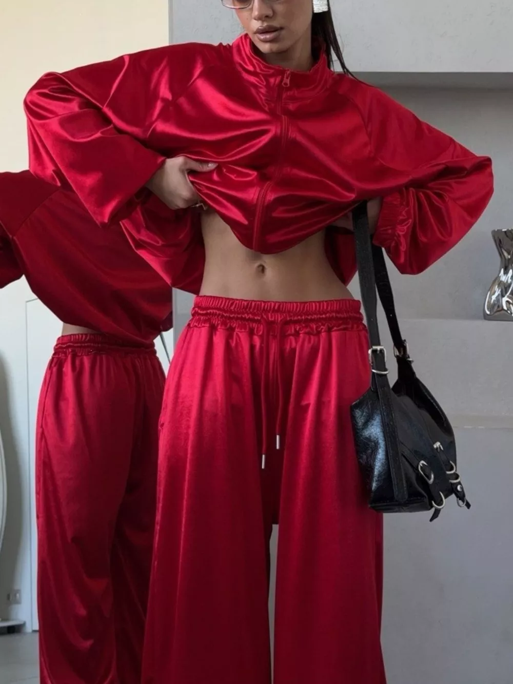 Zip Up Raglan Sleeve Jacket and Pants Set, image 11