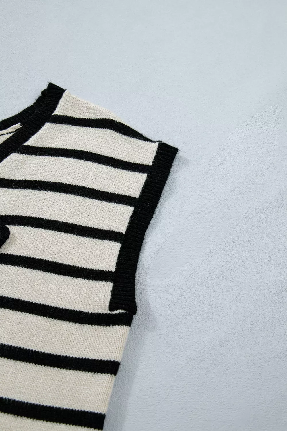 Stripe Bow Applique Short Sleeve Sweater, image 9