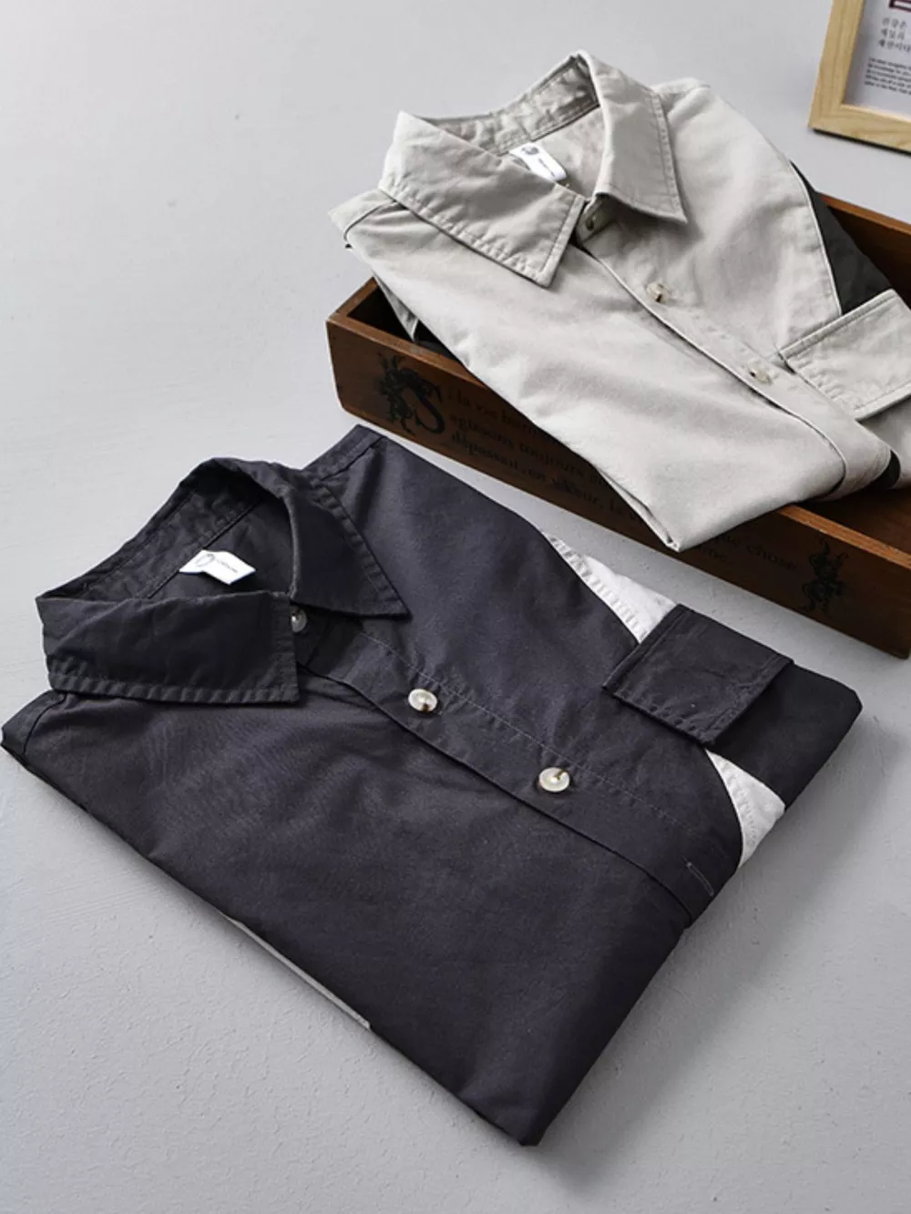 Men's Plus Size Casual Color Block Short Sleeve Shirt, image 5