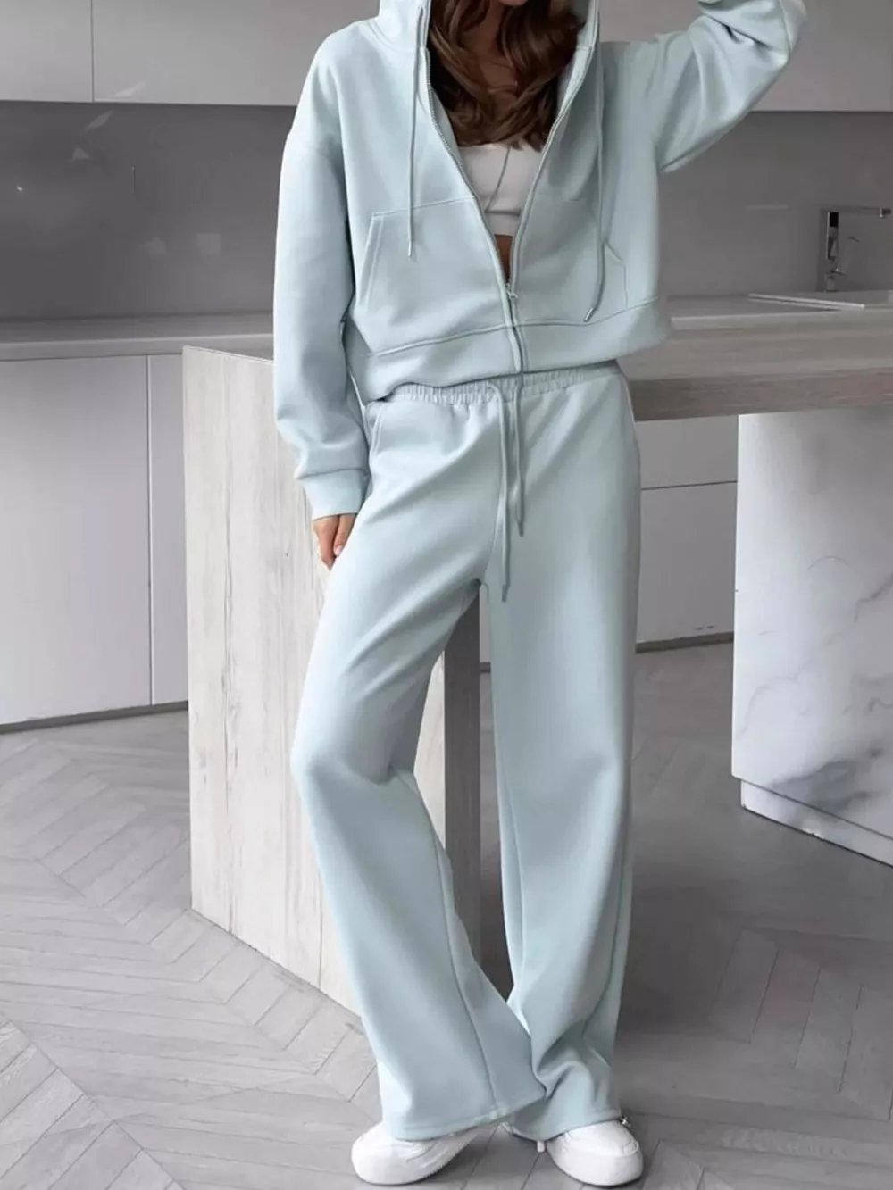 Zip-Up Hoodie and Sweatpants Set