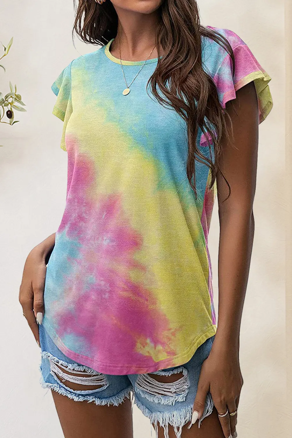 Printed Round Neck Short Sleeve T-Shirt, image 13