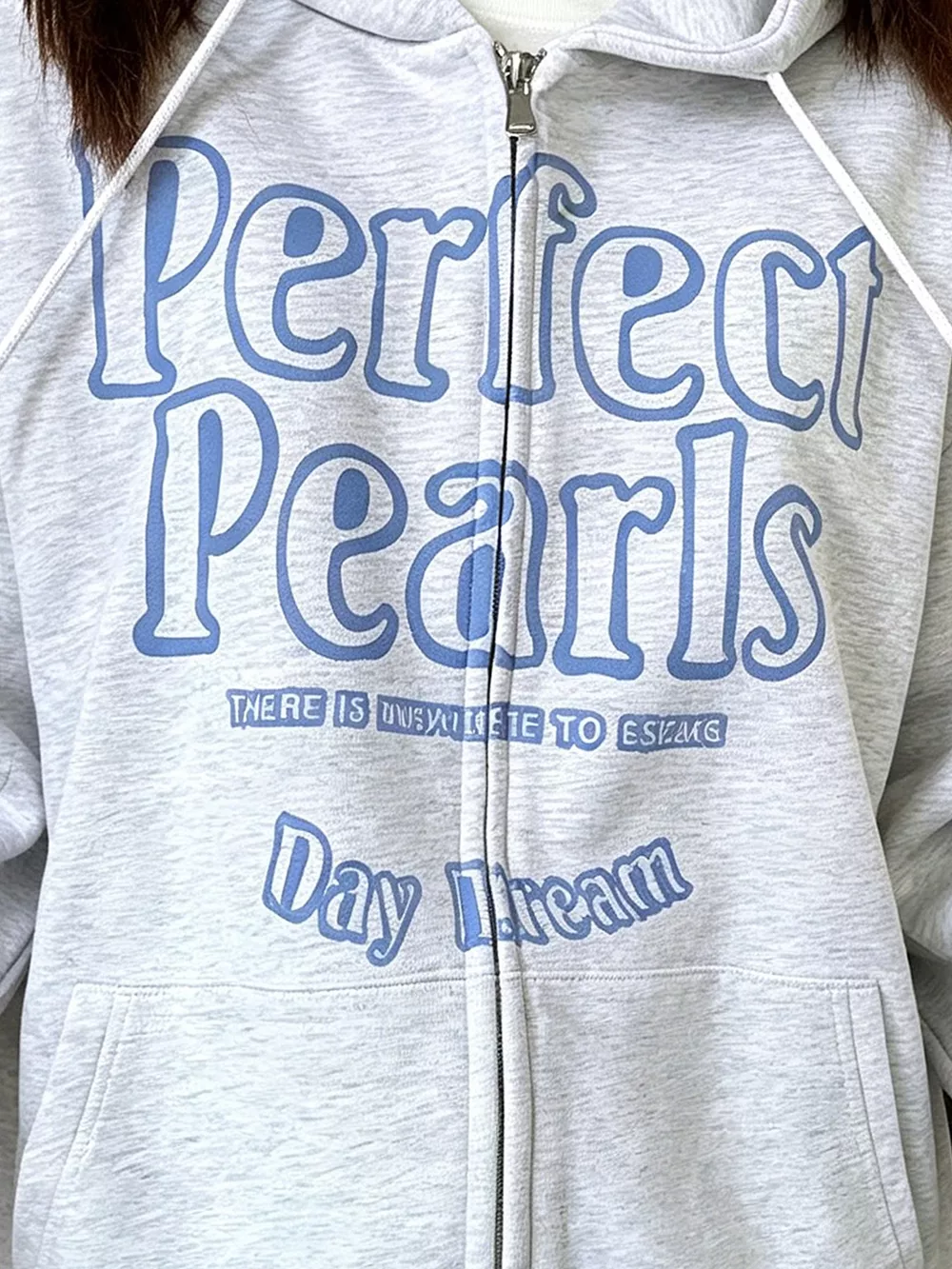 Letter Graphic Zip-Up Hoodie, image 4