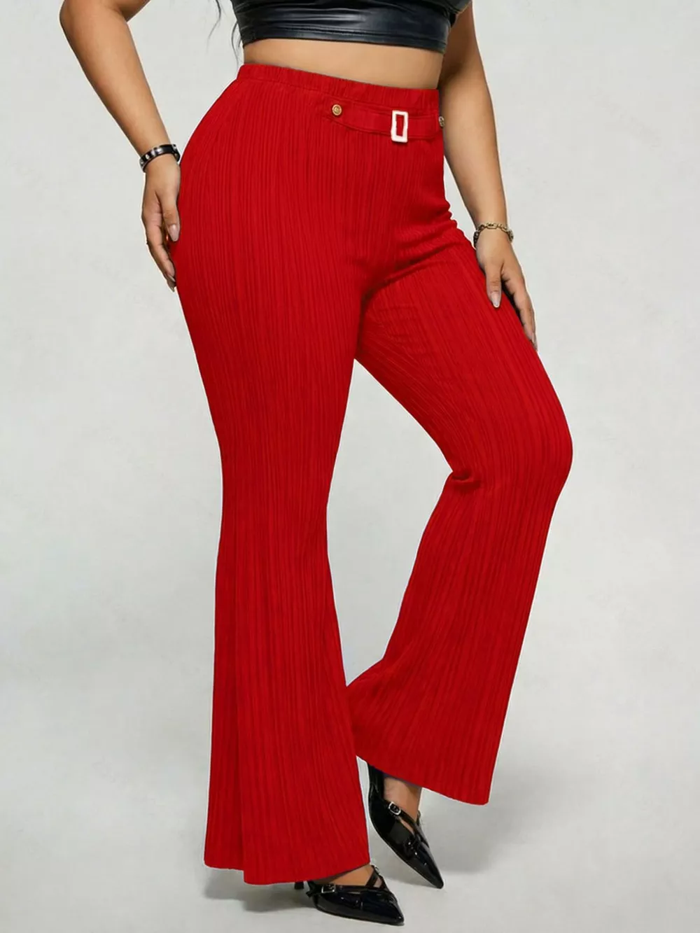 Plus Size High Waist Flare Pants, image 14