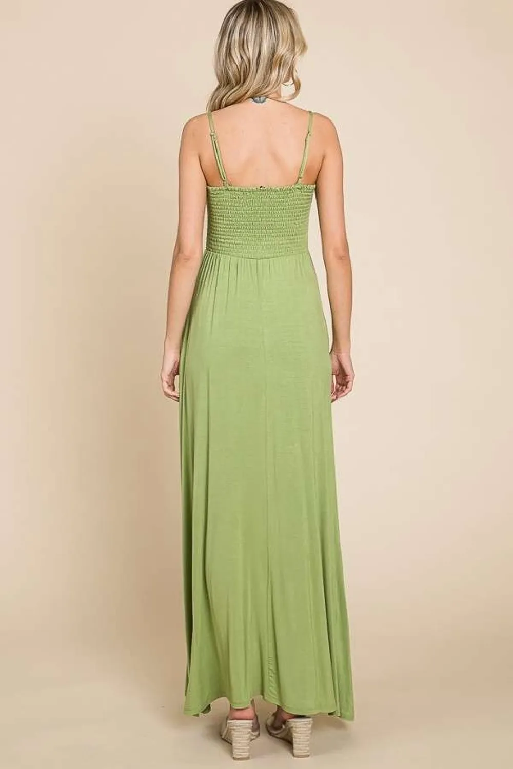 Full Size Smocked Cami Maxi Dress with Pockets, image 2