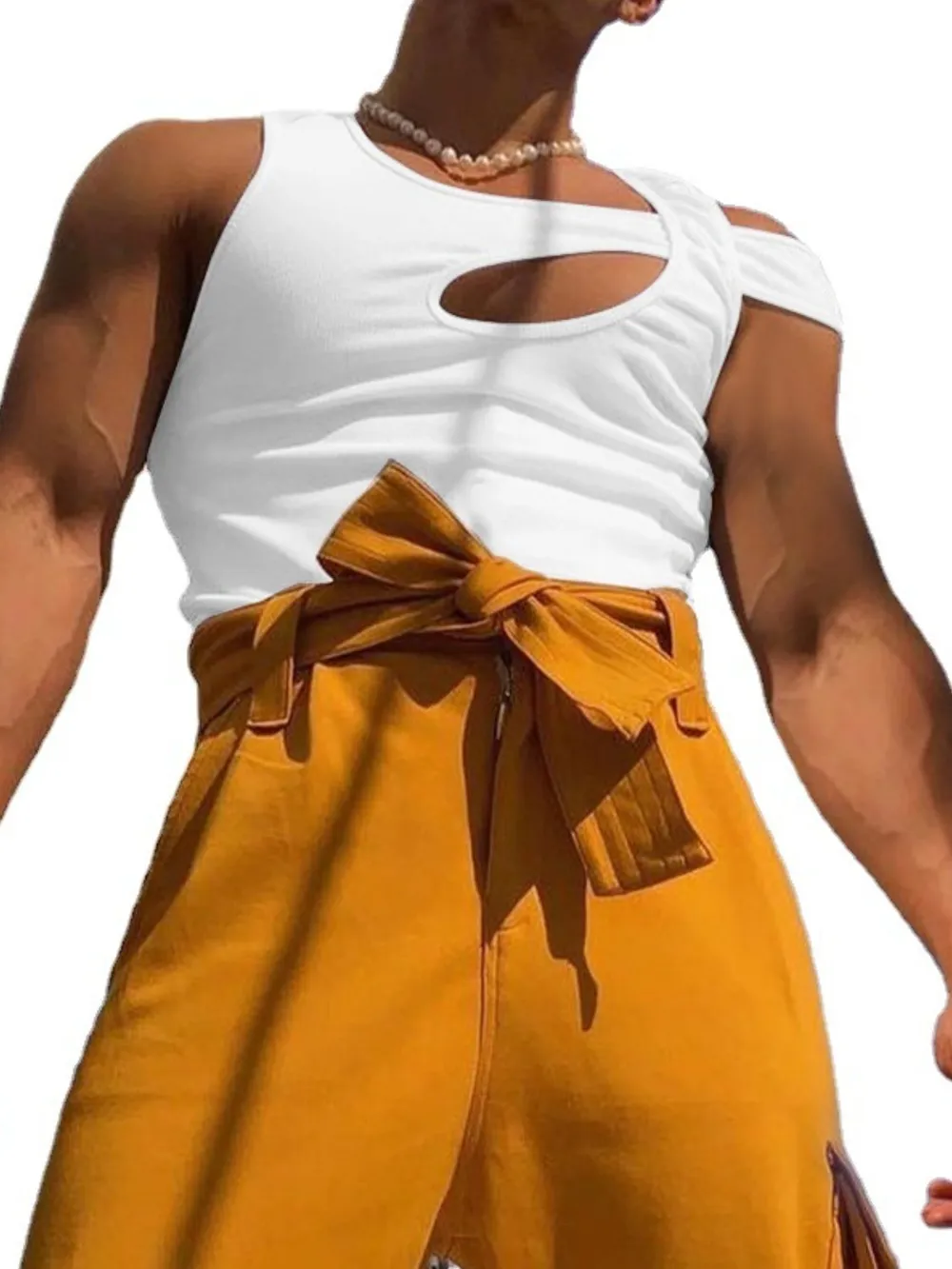 Men's Full Size Asymmetrical Cutout Tank Plus Size, image 5