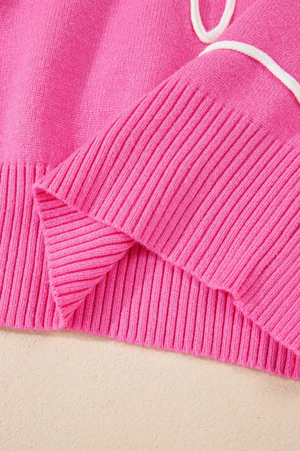 Bow Round Neck Dropped Shoulder Sweater, image 2