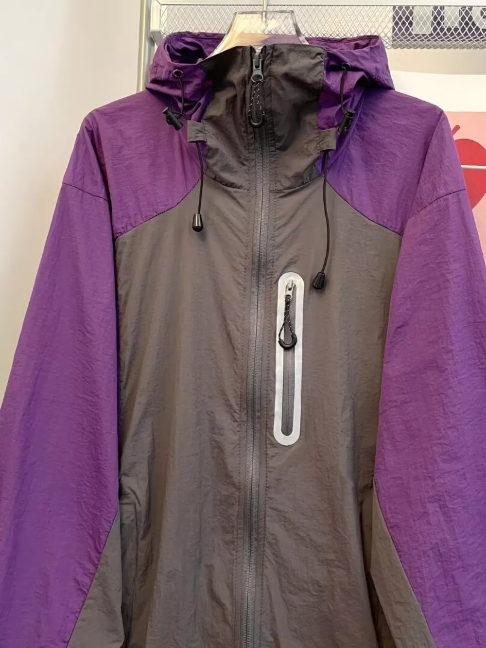 Men's Color Block Windproof Hooded Jacket, image 3