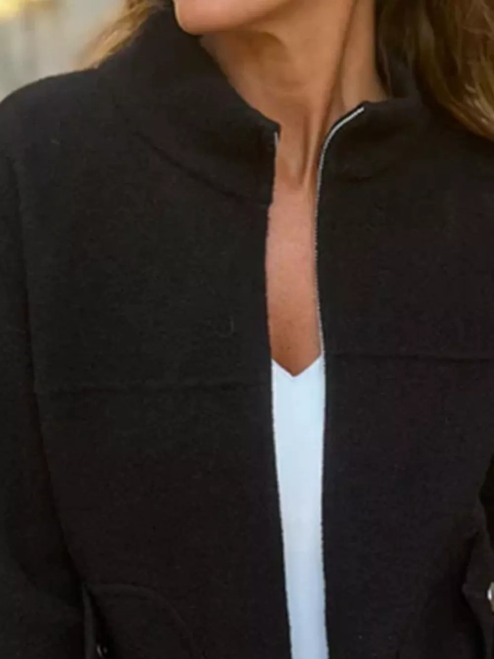 Full Size Textured Knit Zip Up Outerwear Plus Size, image 9