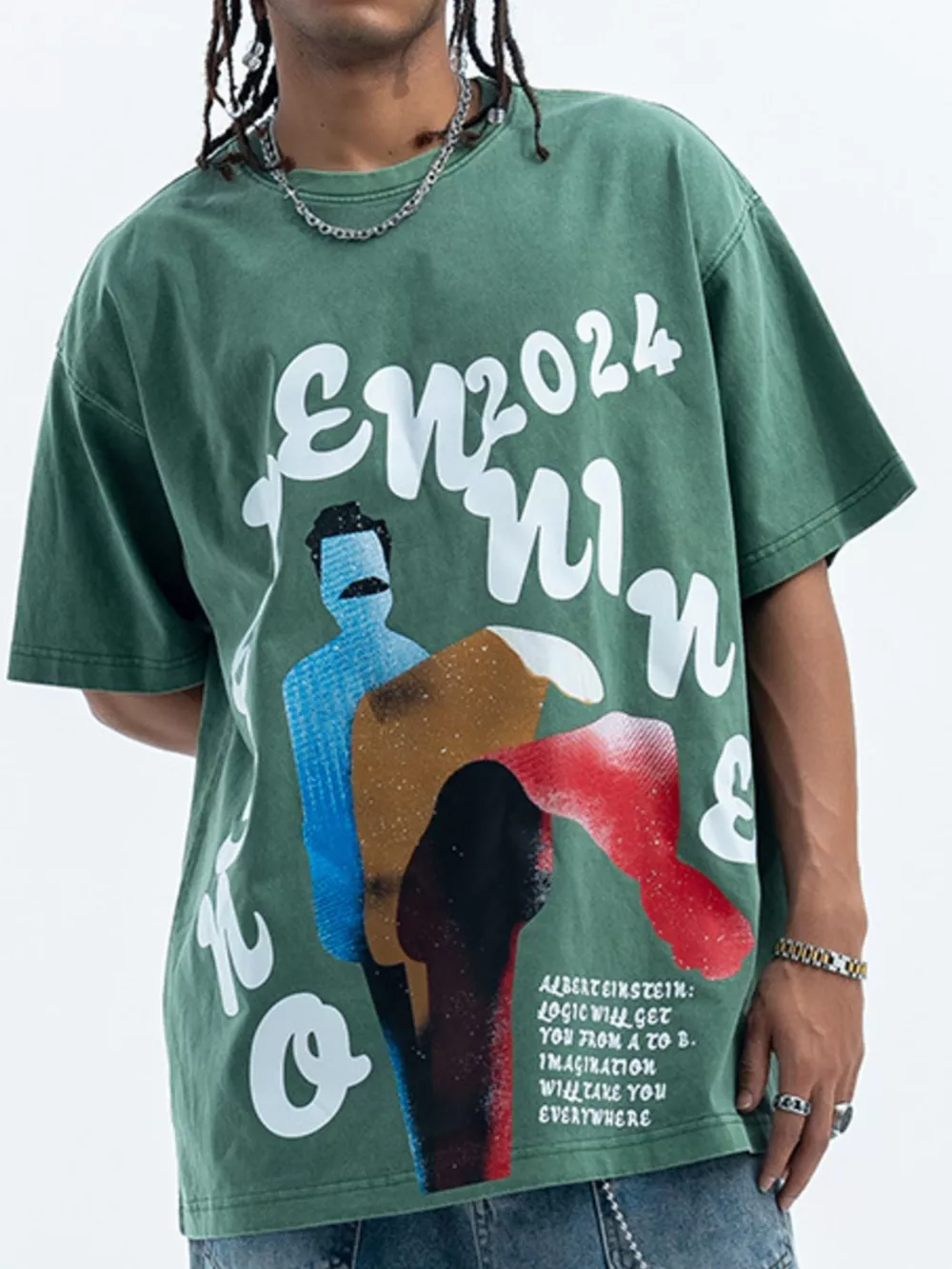 Men's Vintage Graphic Print Oversized T-Shirt, image 3