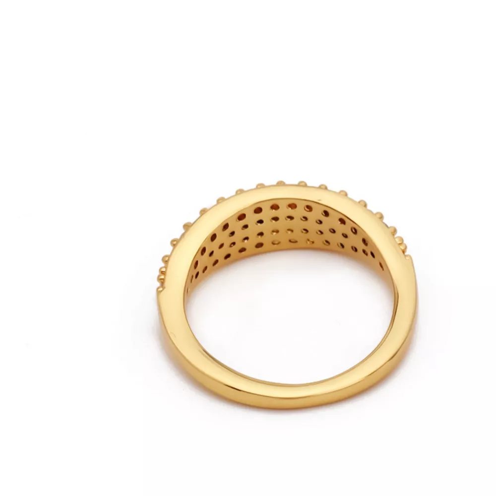 18K Gold-Plated Copper Zircon Round Ring, image 4
