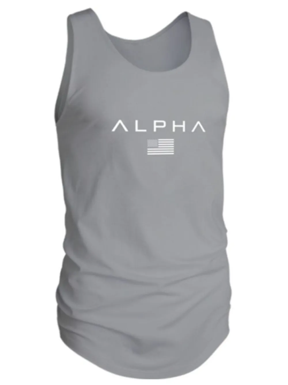 Men's US Flag Round Neck Tank, image 6