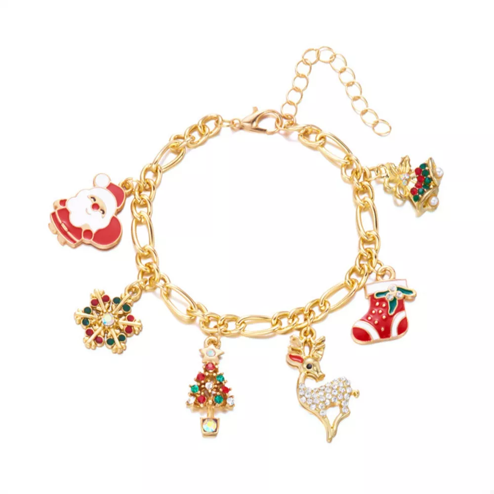 Christmas 18K Gold-Plated Charm Bracelet, image 10