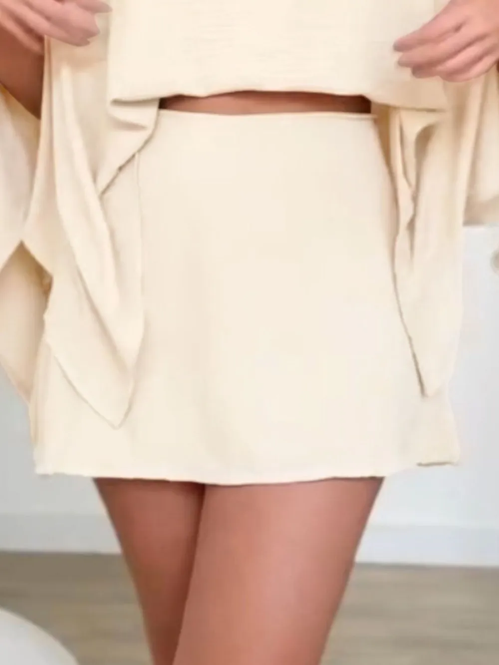 Side Slit Top and Mini Skirt Set, image 2