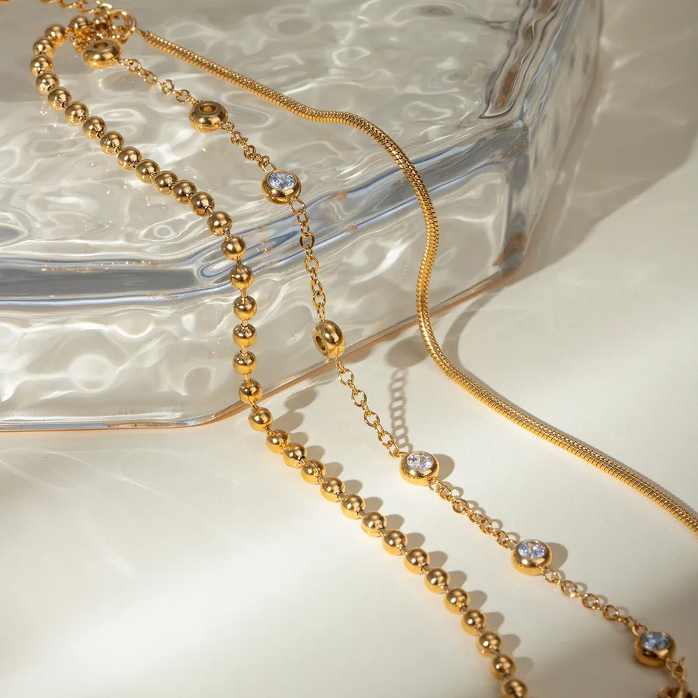 18K Gold-Plated Layered Inlaid Zircon Bracelet, image 3