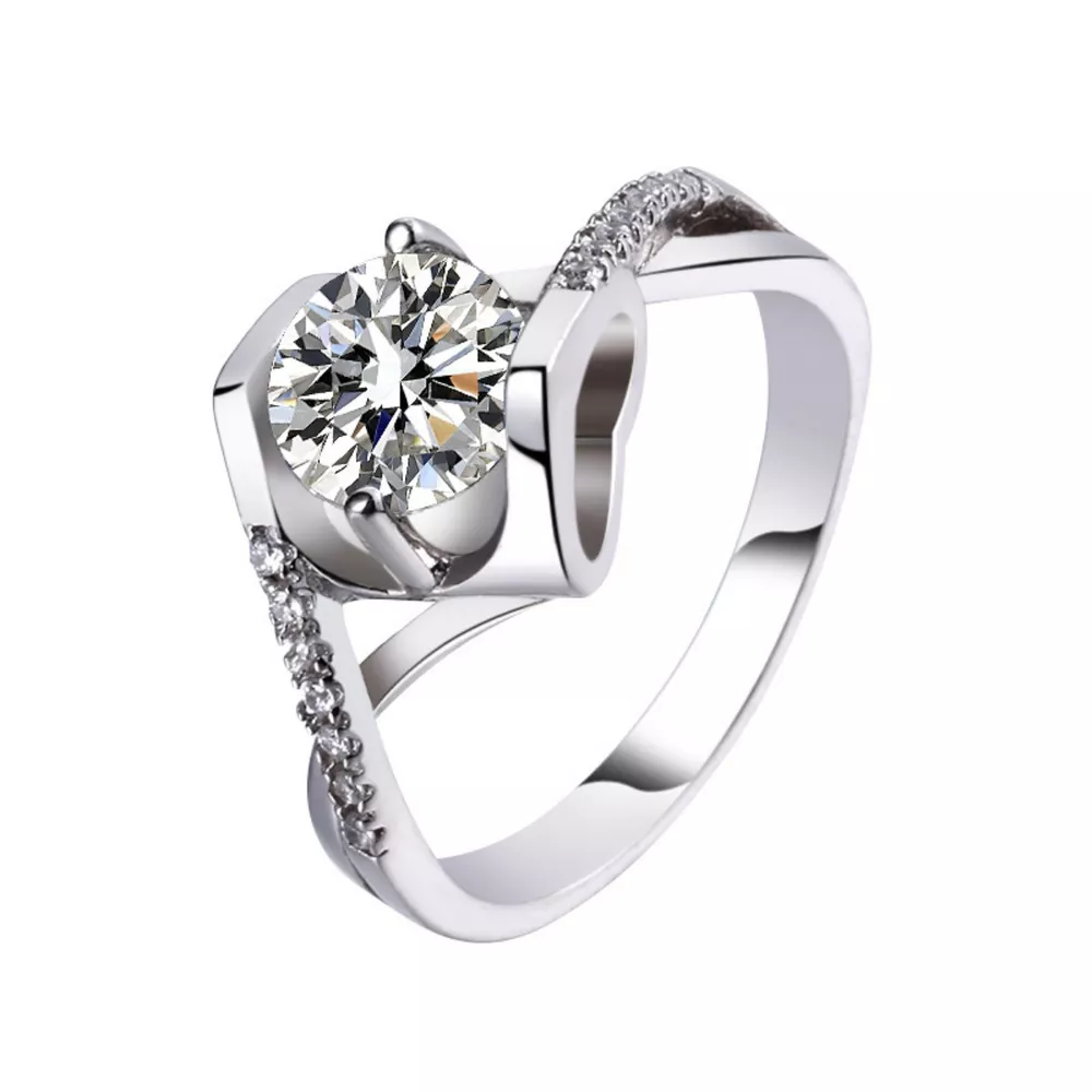1 Carat 925 Sterling Silver Moissanite Ring, image 5