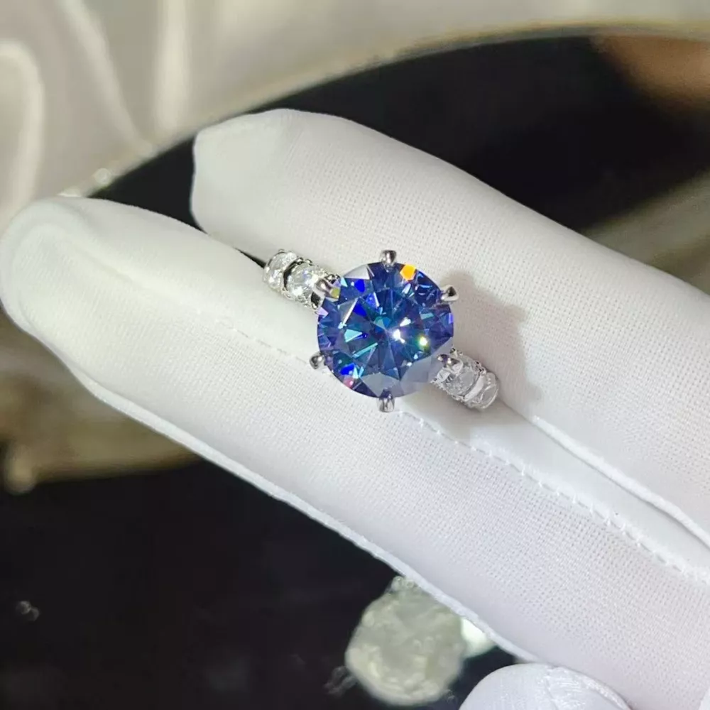 5 Carat Moissanite 6-Prong 925 Sterling Silver Ring, image 2