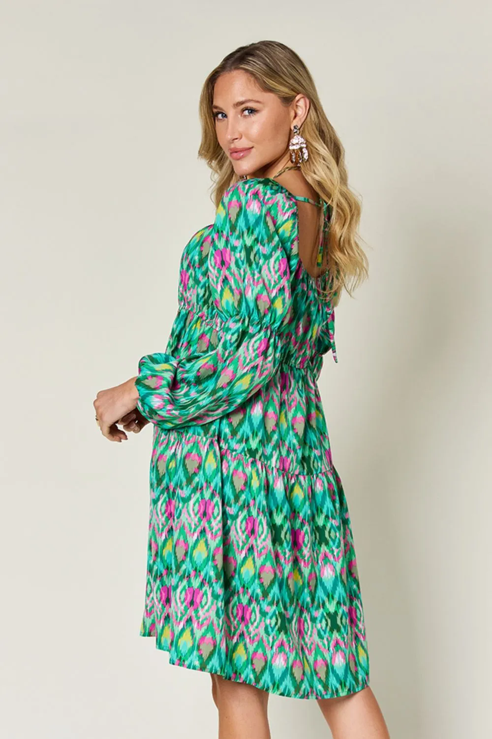 Full Size Printed Long Sleeve Dress, image 2