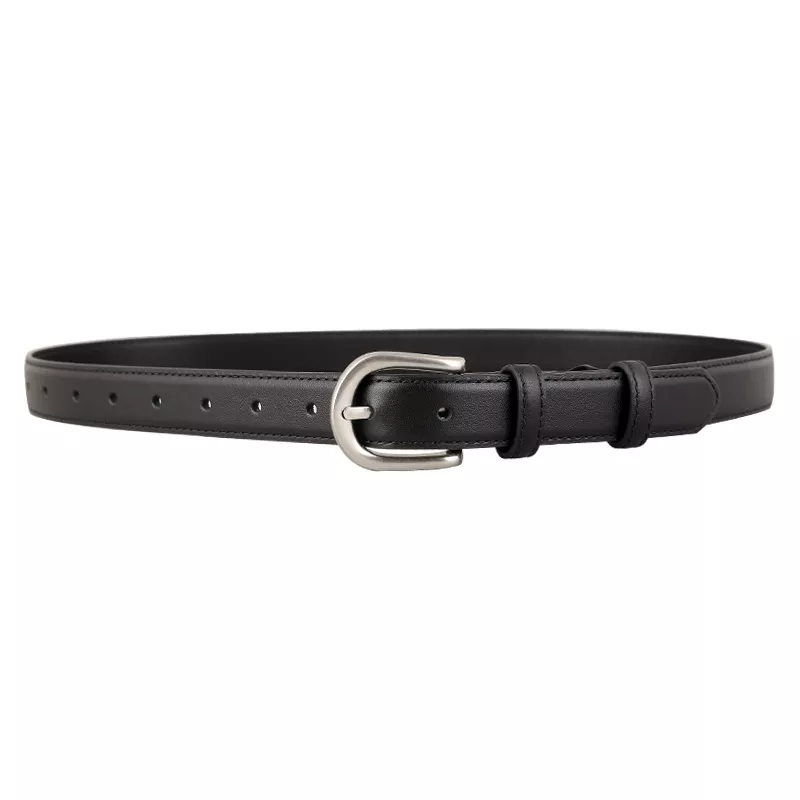 Classic Leather Belt with Silver Buckle, image 3