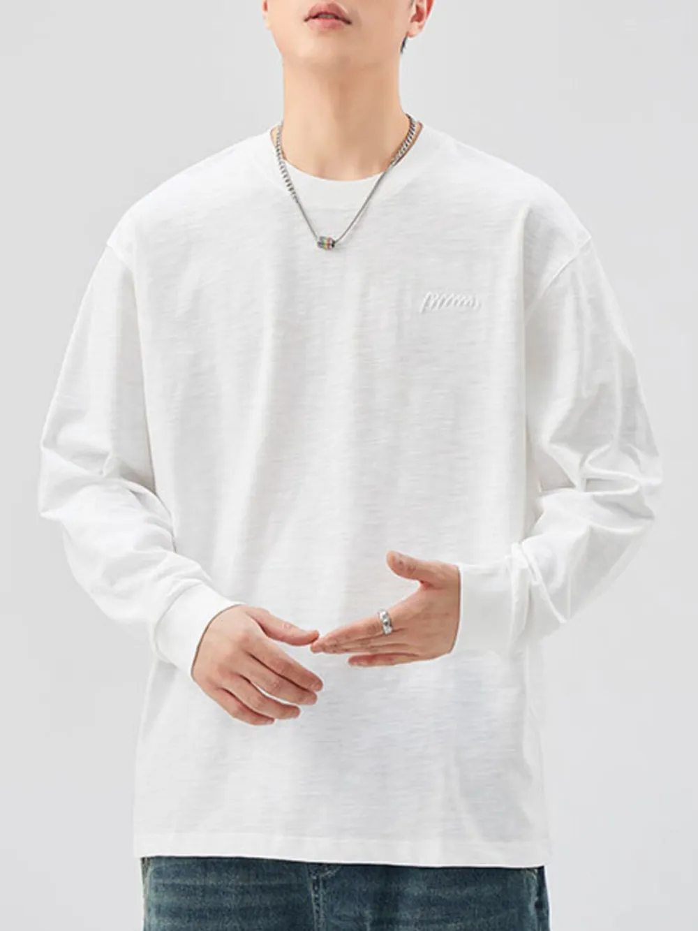 Men's Plus Size Basic Style Oversized Sweatshirt with Embroidered Logo, image 14