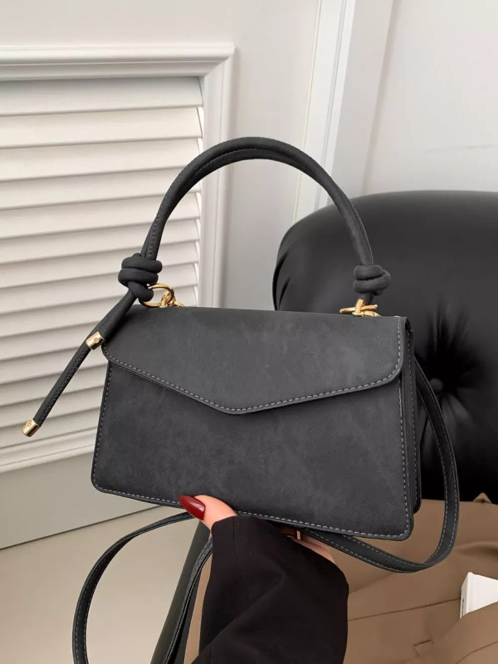 Flap Crossbody Bag with Top Handle, image 2