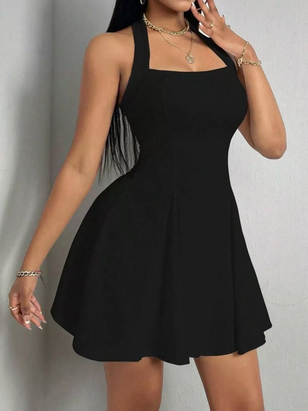 Halter Neck Sleeveless A-Line Mini Dress, image 9
