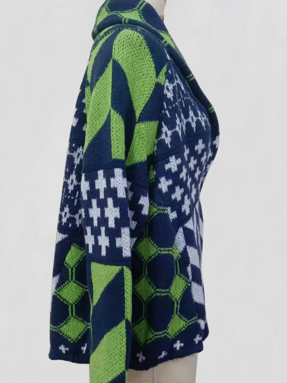 Collared Neck Long Sleeve Cardigan, image 2