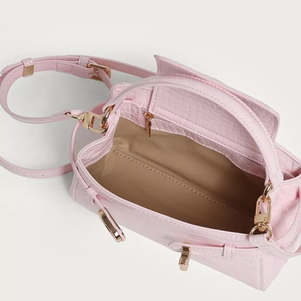 Crocodile-Embossed Crossbody Bag, image 5
