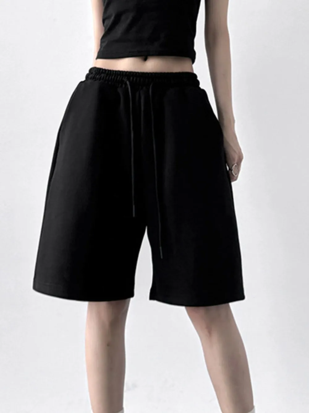 Drawstring Wide Leg Shorts, image 2
