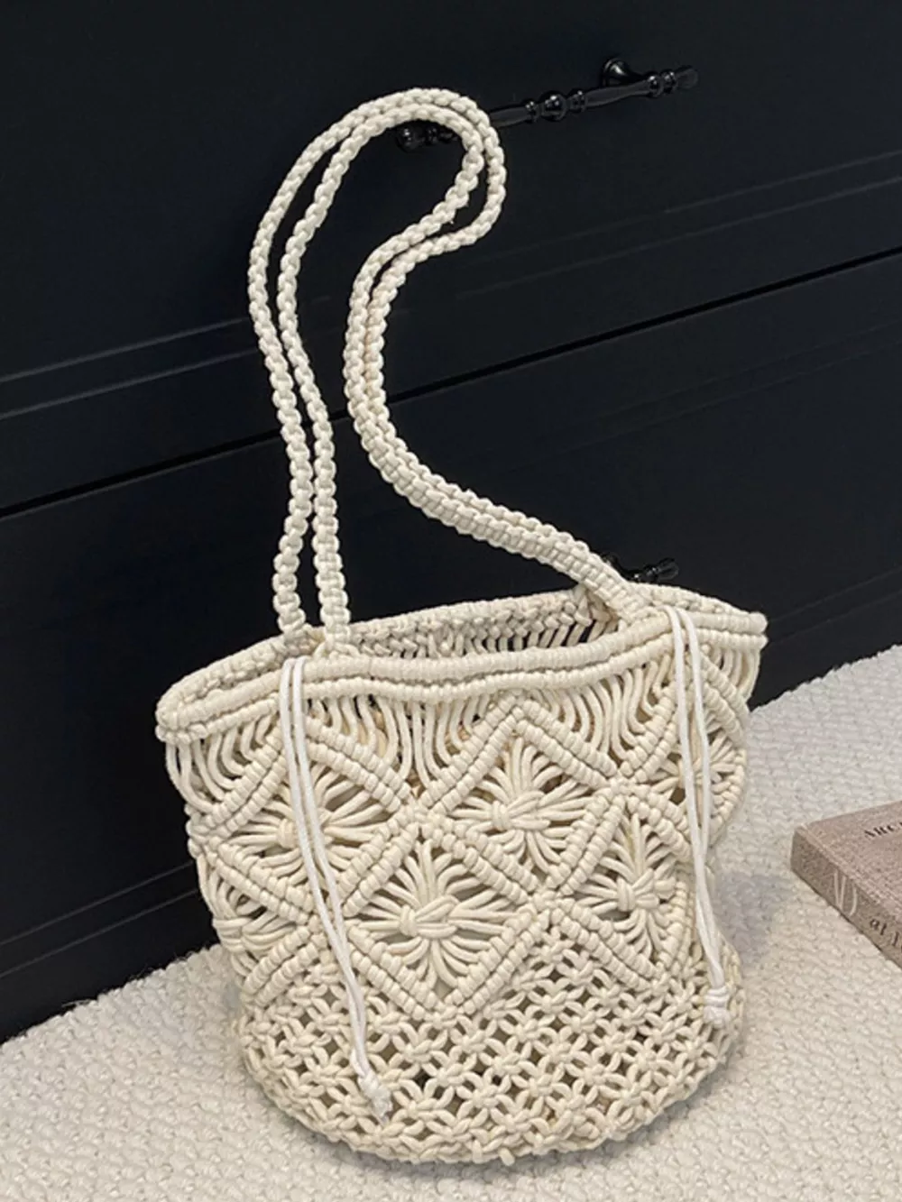 Crochet Bucket Shoulder Bag, image 3