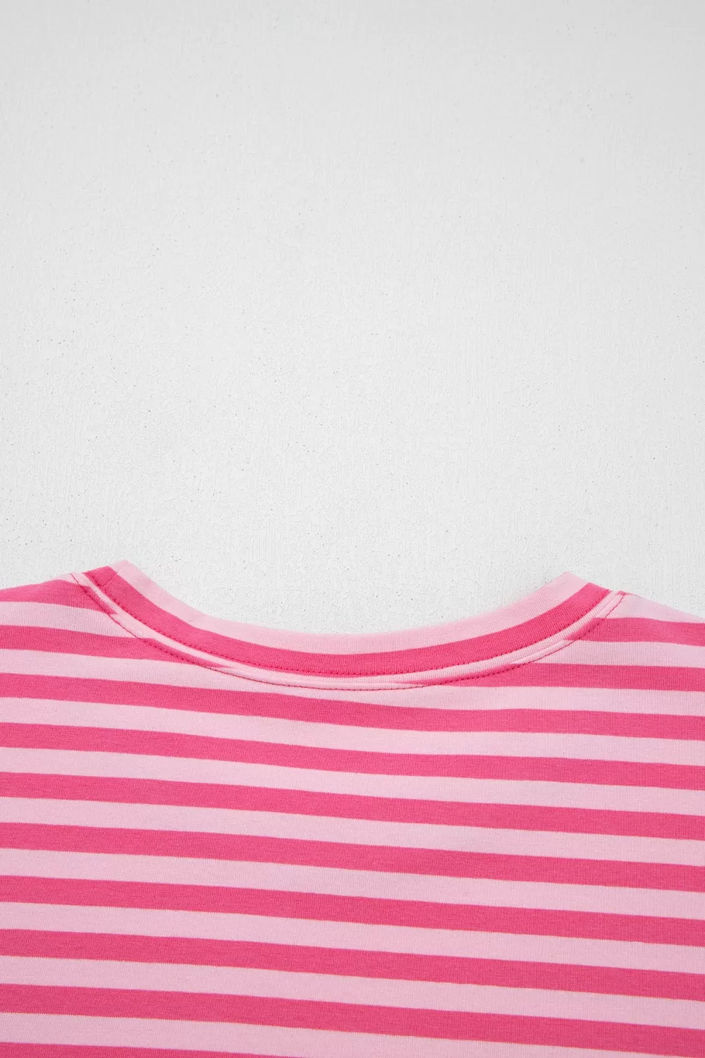Stripe Drop Shoulder Round Neck Top and Buttoned Straight Pants Two Piece Set, image 10