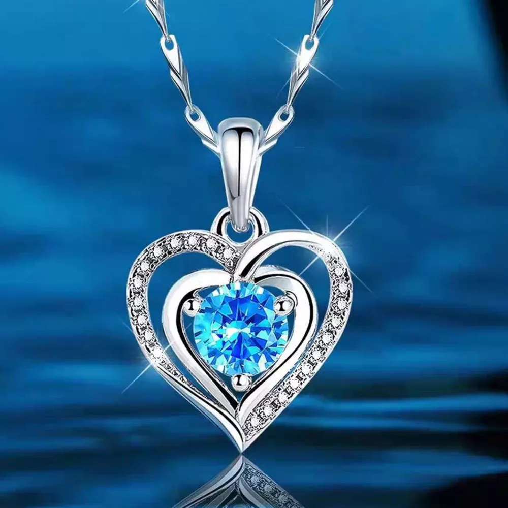925 Sterling Silver Heart Pendant Necklace, image 3