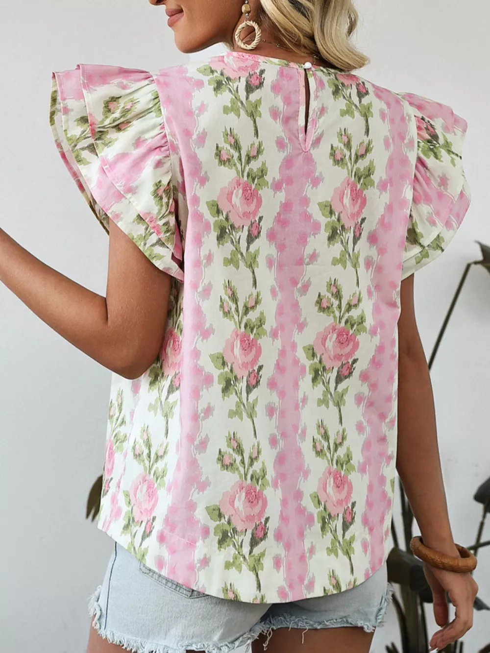 Floral Ruffle Sleeve Blouse, image 2