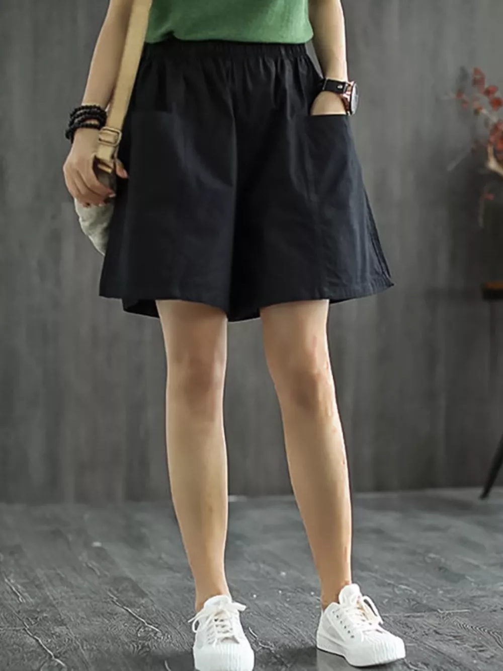 Elastic Waist Casual Shorts, image 7
