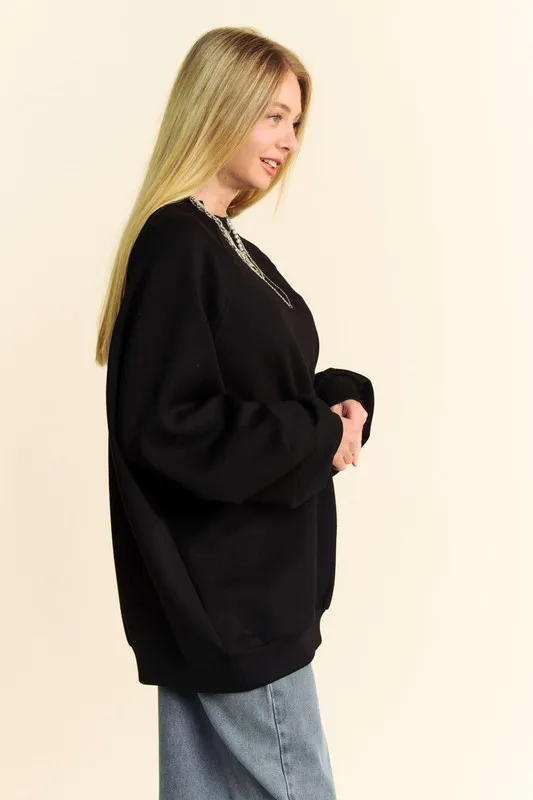 Round Neck Raglan Sleeve Sweatshirt, image 3